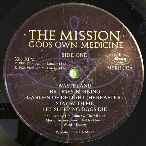 The Mission : Gods Own Medicine (LP, Album, Gat)