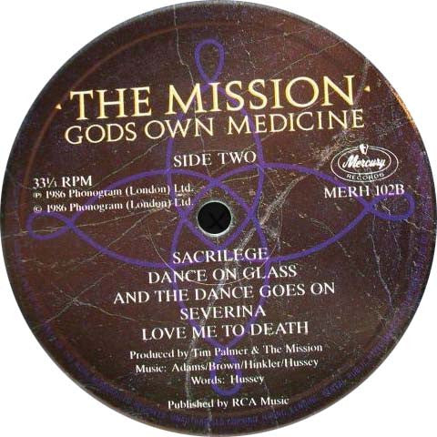 The Mission : Gods Own Medicine (LP, Album, Gat)