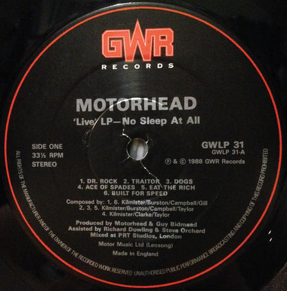 Motörhead : Nö Sleep At All (LP, Album)