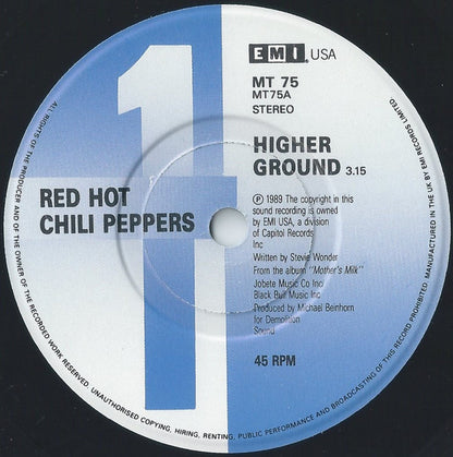 Red Hot Chili Peppers : Higher Ground (7", Single, Pap)