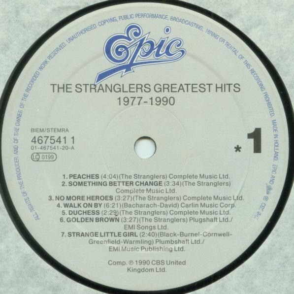 The Stranglers : Greatest Hits 1977 - 1990 (LP, Comp)
