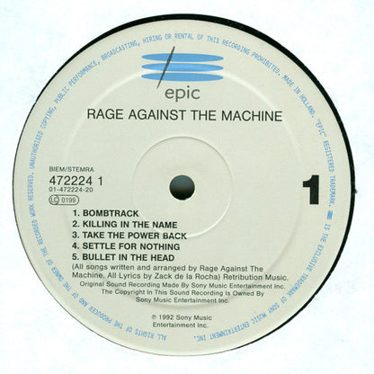 Rage Against The Machine : Rage Against The Machine (LP, Album)