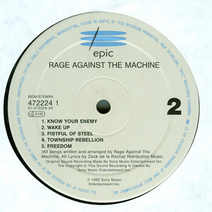 Rage Against The Machine : Rage Against The Machine (LP, Album)