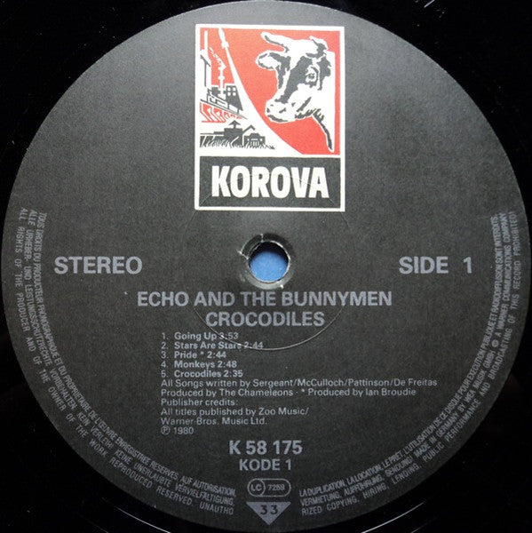 Echo & The Bunnymen : Crocodiles (LP, Album, RE)