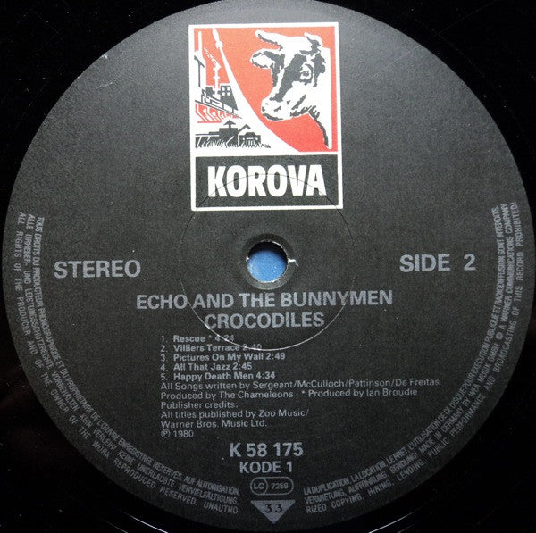 Echo & The Bunnymen : Crocodiles (LP, Album, RE)