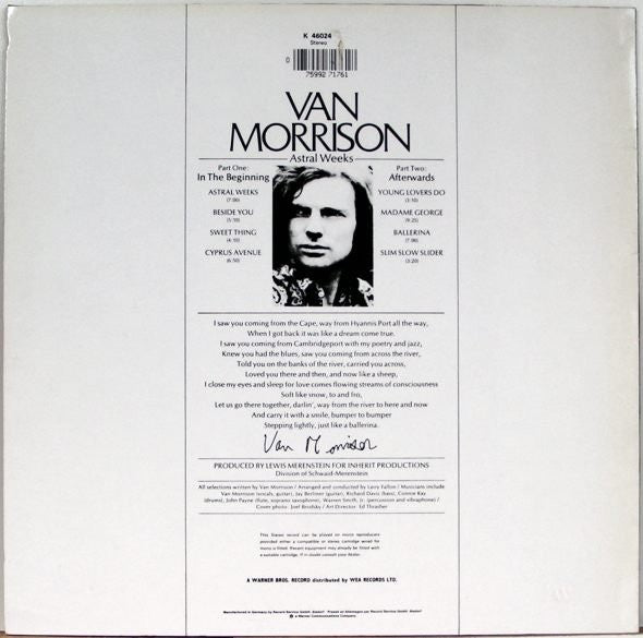 Van Morrison : Astral Weeks (LP, Album, RP)
