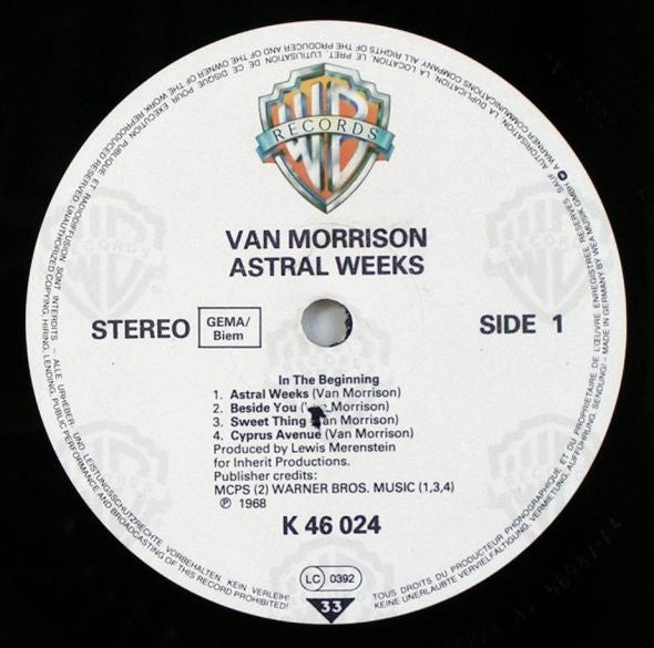 Van Morrison : Astral Weeks (LP, Album, RP)