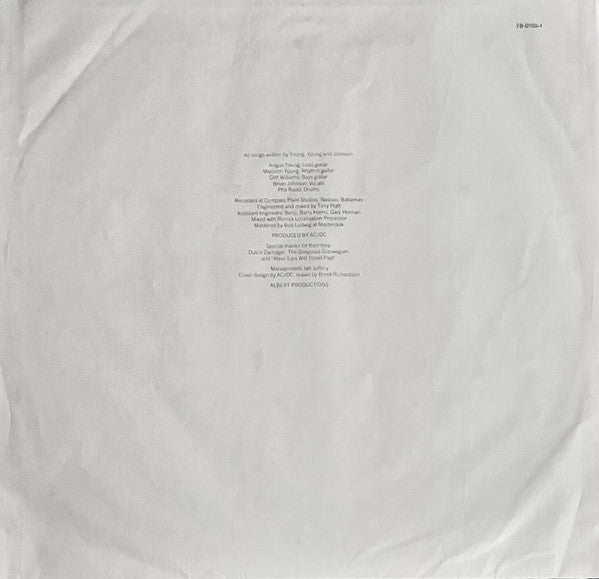 AC/DC : Flick Of The Switch (LP, Album)