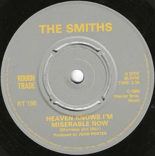 The Smiths : Heaven Knows I'm Miserable Now (7", Single, Pus)