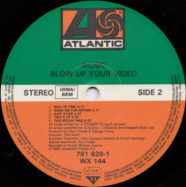 AC/DC : Blow Up Your Video (LP, Album, RP)