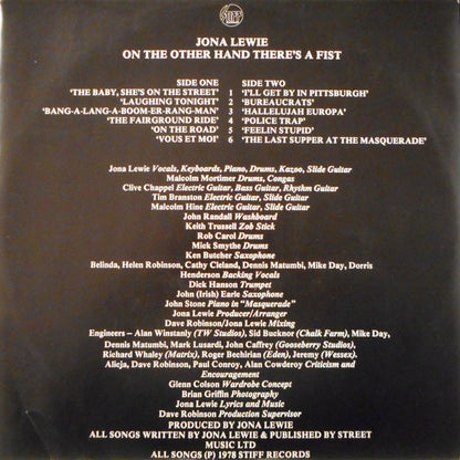 Jona Lewie : On The Other Hand There's A Fist (LP, Album, Yel)