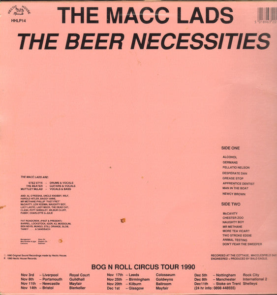 The Macc Lads : The Beer Necessities (LP, Album)
