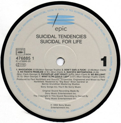 Suicidal Tendencies : Suicidal For Life (LP, Album)