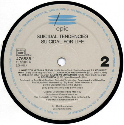 Suicidal Tendencies : Suicidal For Life (LP, Album)