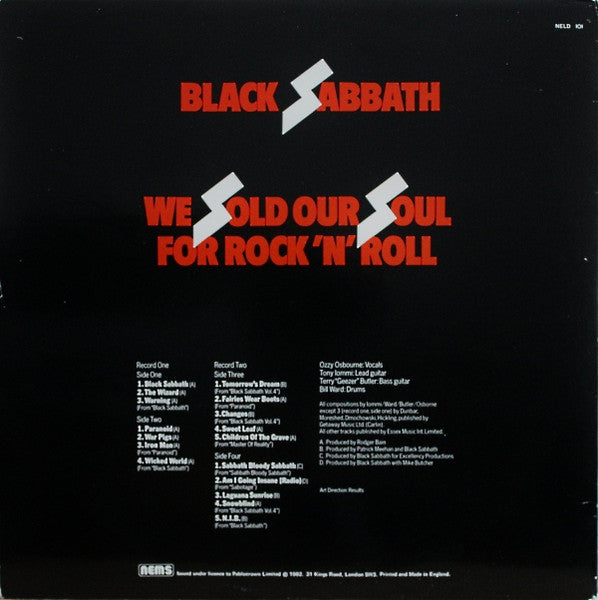 Black Sabbath : We Sold Our Soul For Rock 'N' Roll (2xLP, Comp, RE, Gat)