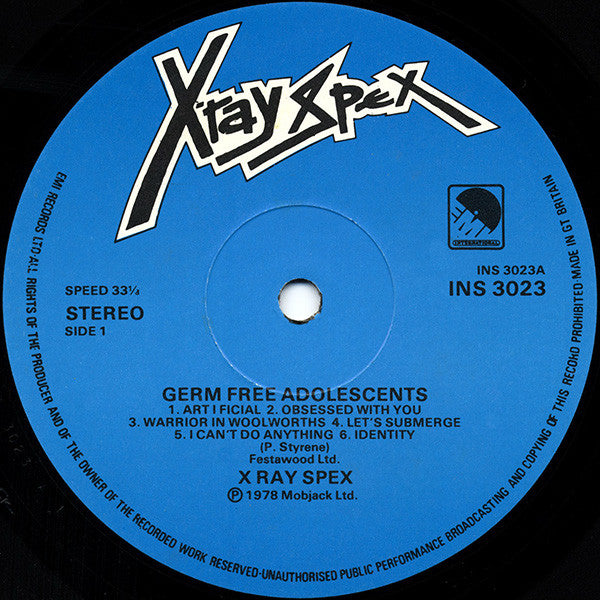 X-Ray Spex : Germfree Adolescents (LP, Album)
