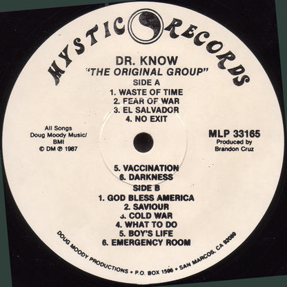 Dr. Know (3) Featuring Brandon Cruz : The Original Group (LP)