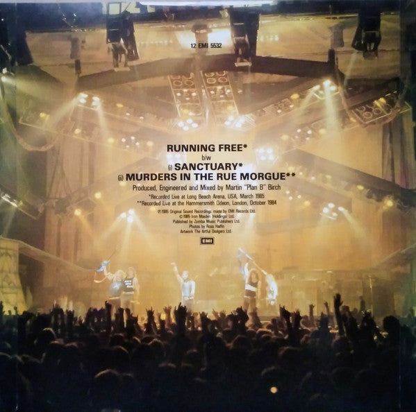 Iron Maiden : Running Free (12", Single, Pur)