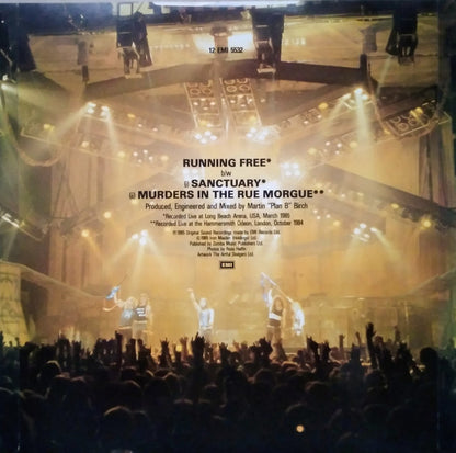 Iron Maiden : Running Free (12", Single, Pur)