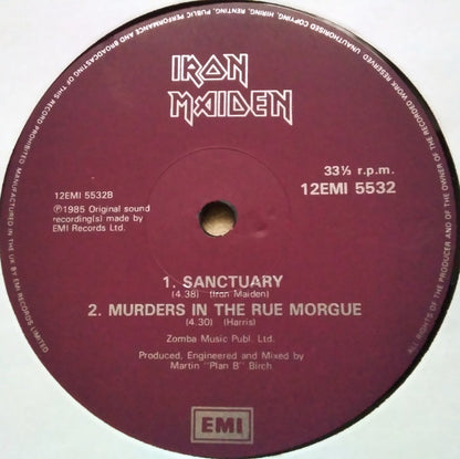 Iron Maiden : Running Free (12", Single, Pur)