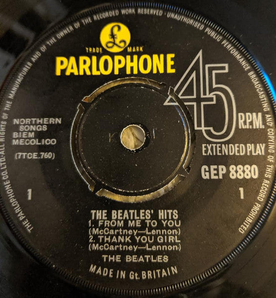The Beatles : The Beatles' Hits (7", EP)