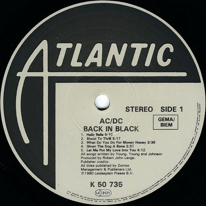 AC/DC : Back In Black (LP, Album, RE)