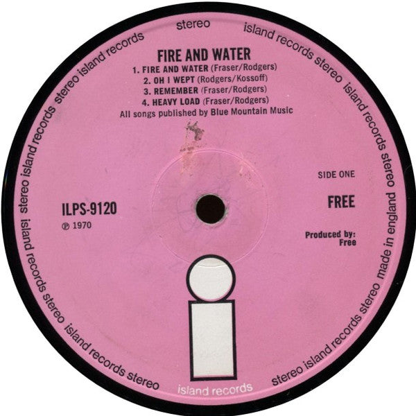 Free : Fire And Water (LP, Album, Pho)