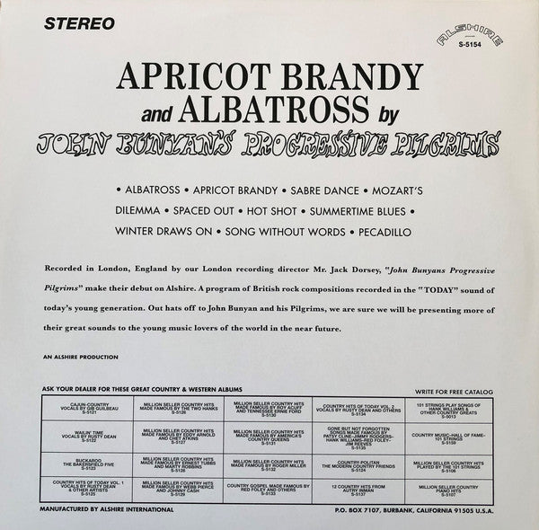 John Bunyan's Progressive Pilgrims : Apricot Brandy & Albatross (LP, RP)