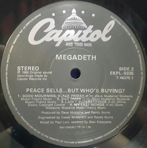 Megadeth : Peace Sells... But Who's Buying? (LP, Album)