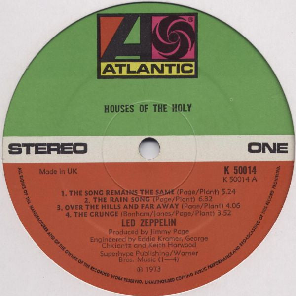 LED ZEPPELIN★Houses Of The Holy UK Atlan Buy Led Zeppelin : Houses Of The Holy (LP, Album, Gat) Online for