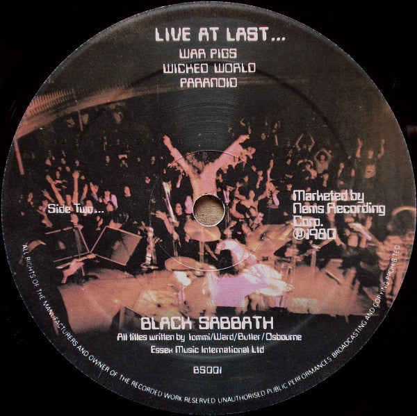 Black Sabbath : Live At Last... (LP, Album)