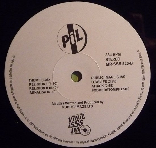 Public Image* : Public Image (First Issue) (LP, Album, RE, 180)
