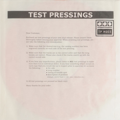 Demdike Stare : Testpressing #003 (12", Ltd, W/Lbl, Pea)