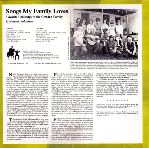 Nobel Cowden : Songs My Family Loves (LP)