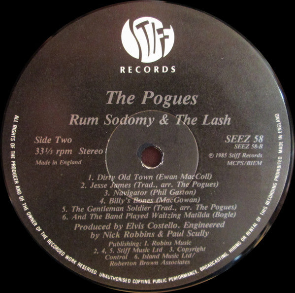 The Pogues : Rum Sodomy & The Lash (LP, Album)