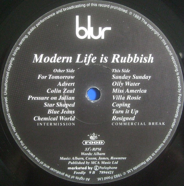 Blur : Modern Life Is Rubbish (LP, Album)