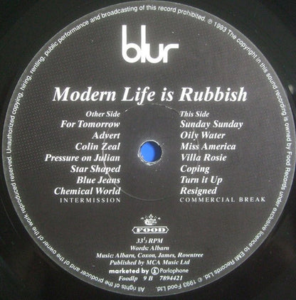 Blur : Modern Life Is Rubbish (LP, Album)