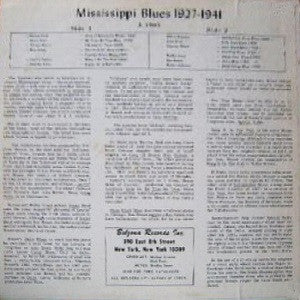 Various : Mississippi Blues 1927 - 1941 (LP, Comp, Mono)