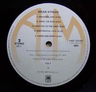 Y & T : Mean Streak (LP, Album)