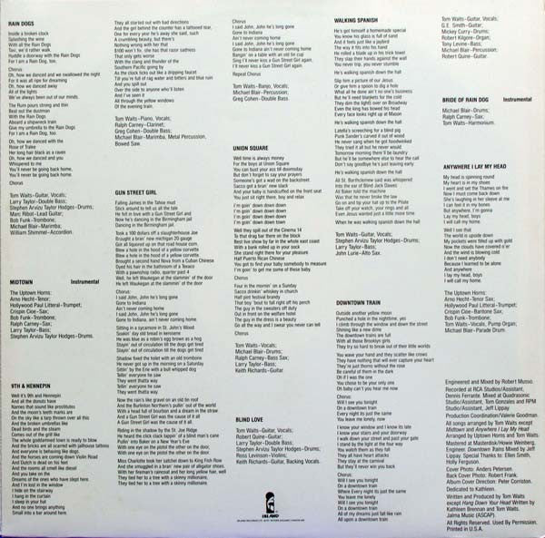 Tom Waits : Rain Dogs (LP, Album)