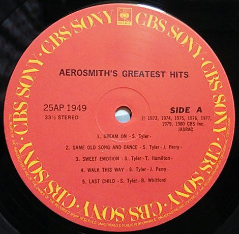 Aerosmith : Aerosmith's Greatest Hits (LP, Comp)