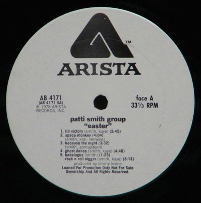 Patti Smith Group : Easter (LP, Album, Promo, Pit)