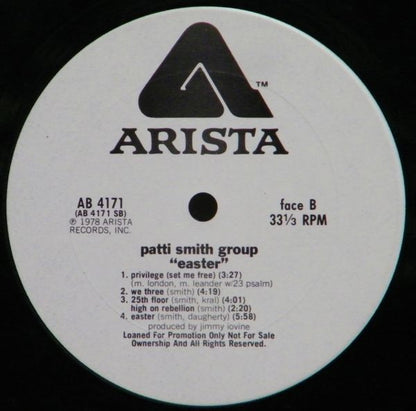 Patti Smith Group : Easter (LP, Album, Promo, Pit)