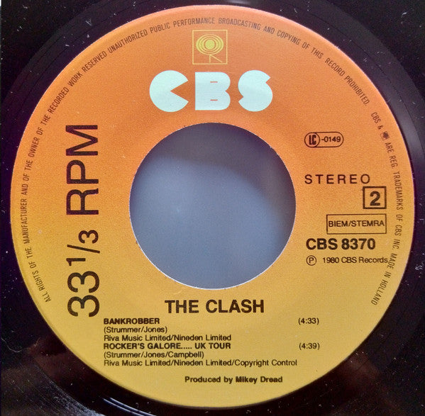 The Clash : Train In Vain / Bankrobber (7", Lar)