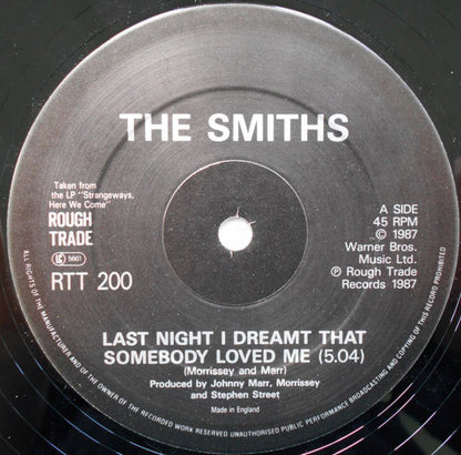 The Smiths : Last Night I Dreamt That Somebody Loved Me (12", Single, CBS)