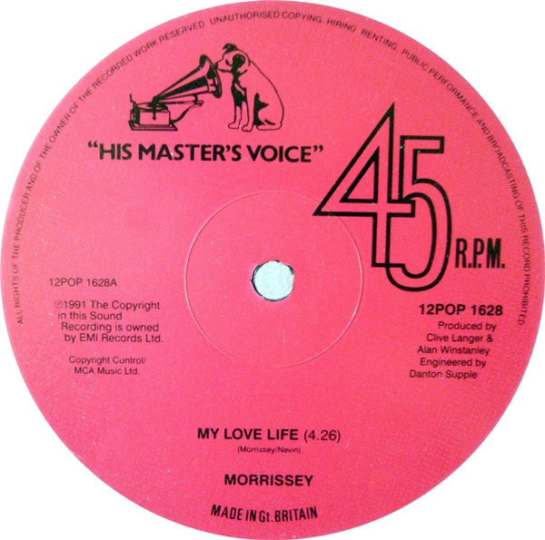 Morrissey : My Love Life (12", Single)