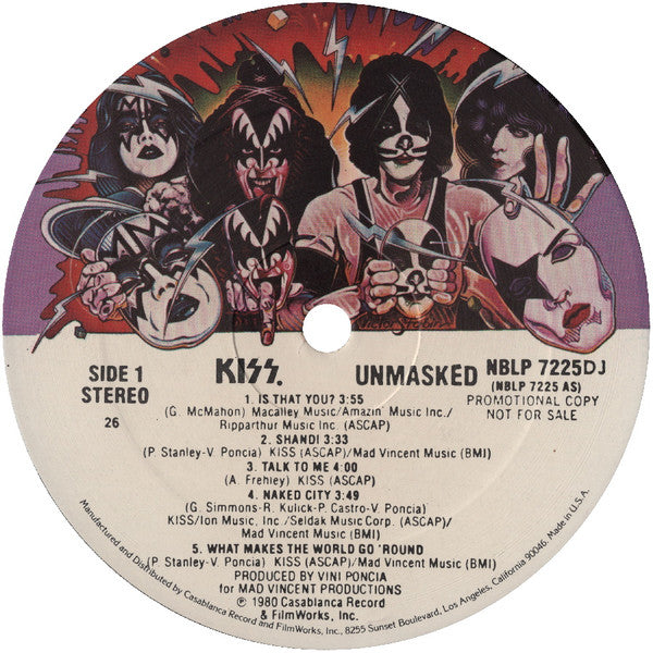 Kiss : Unmasked (LP, Album, Promo, PRC)