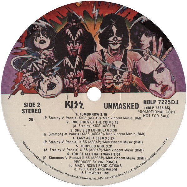 Kiss : Unmasked (LP, Album, Promo, PRC)