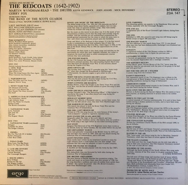 Martyn Wyndham-Read, The Druids (10), Gerry Fox (2), The Band Of The Scots Guards* : Songs And Music Of The Redcoats (1642-1902) (LP)