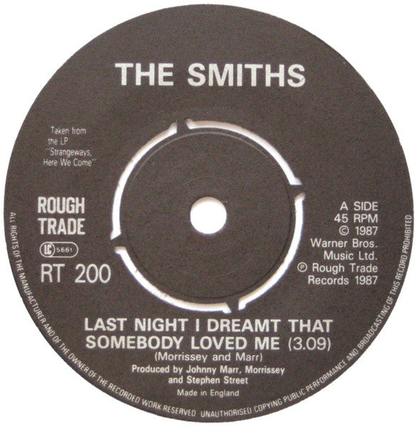 The Smiths : Last Night I Dreamt That Somebody Loved Me (7", Single, MPO)